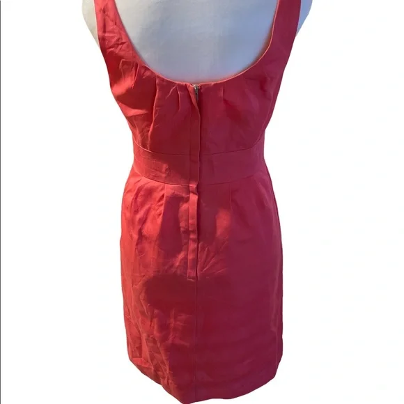 J. Crew Pink Sleeveless Silver Zip Back Above the Knee Sheath Dress Size 2P - Picture 4 of 16
